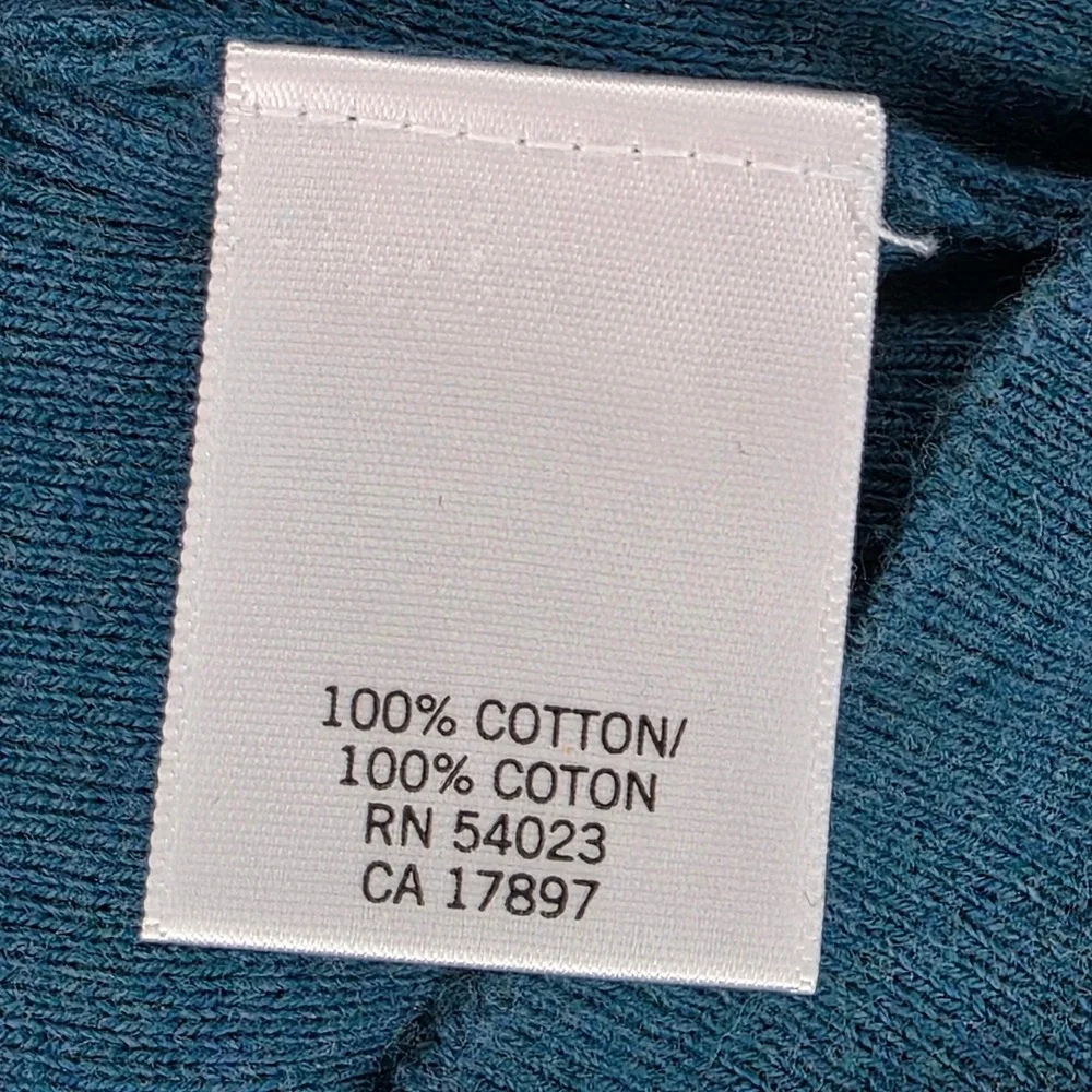 Banana Republic Mens Small Teal Blue Long Sleeve Cotton Crew Neck Top‎ S